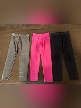Girls' Hot Pink Active Leggings with Elastic Waistband